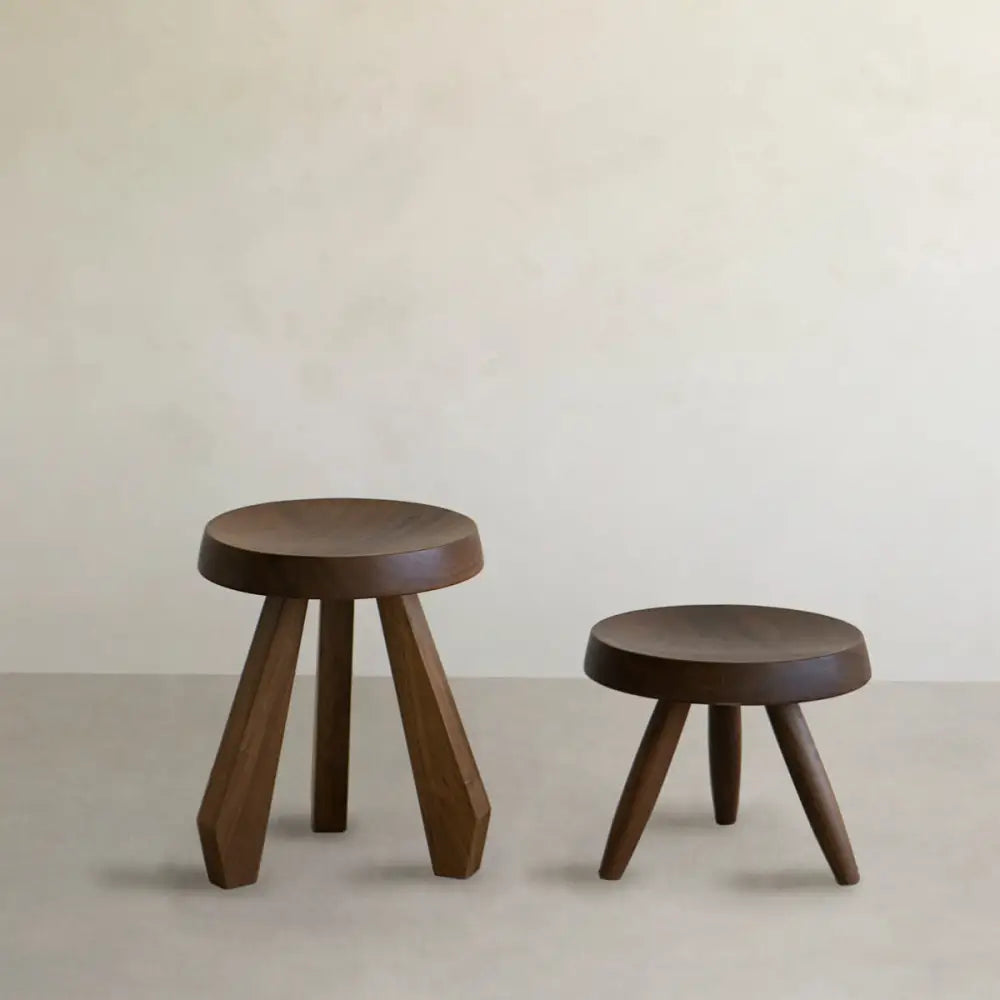Amara and Athena Stool Set - WOOD / EBONY WALNUT - Tables