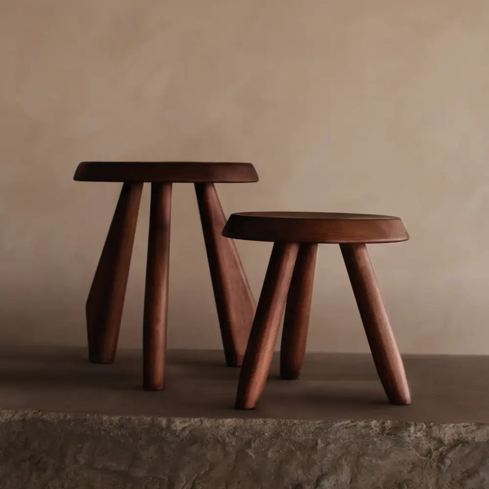 Amara and Athena Stool Set - WOOD / EBONY WALNUT - Tables