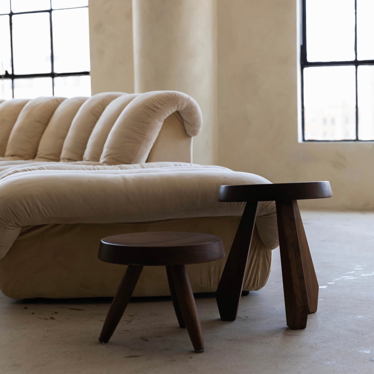 Athena Short Stool - WOOD / EBONY WALNUT - Tables