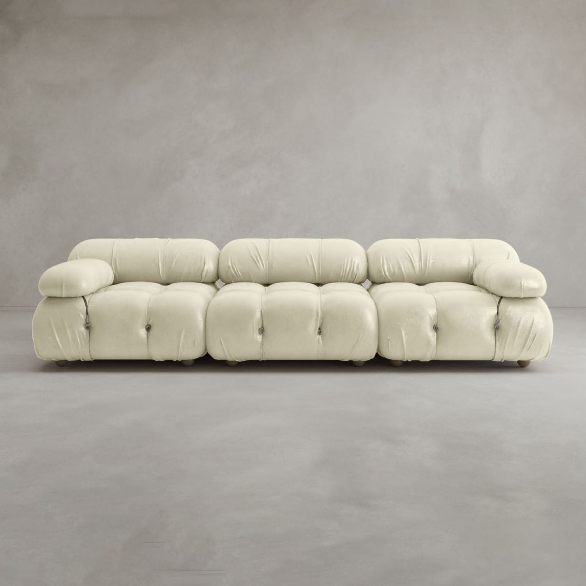 Belmont Sofa Classic Combination - ITALIAN LEATHER / BONE CHINA