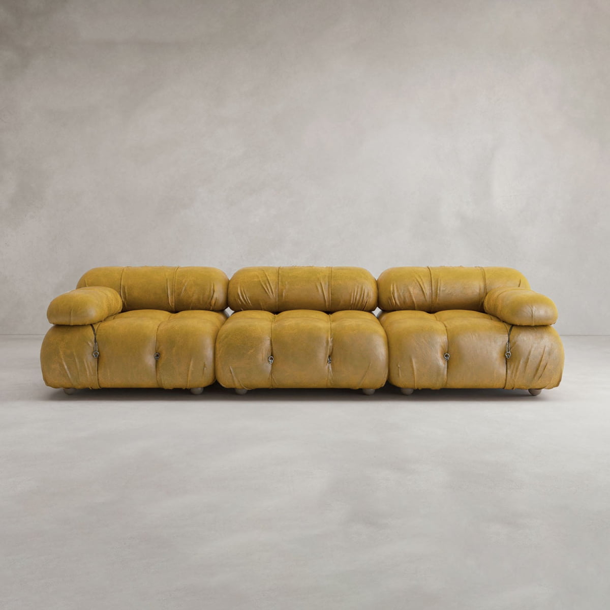 Belmont Sofa Classic Combination - VINTAGE LEATHER / SUNSHINE