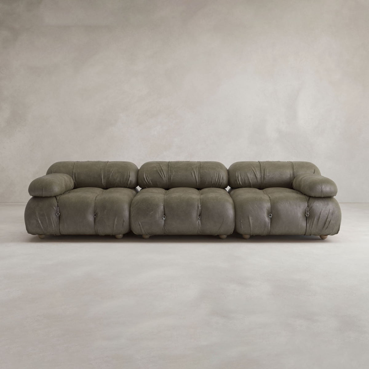 Belmont Sofa Classic Combination - VINTAGE LEATHER / RHINO