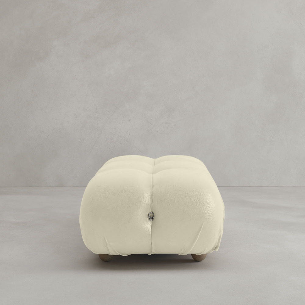 Belmont Sofa Ottoman - ITALIAN LEATHER / BONE CHINA