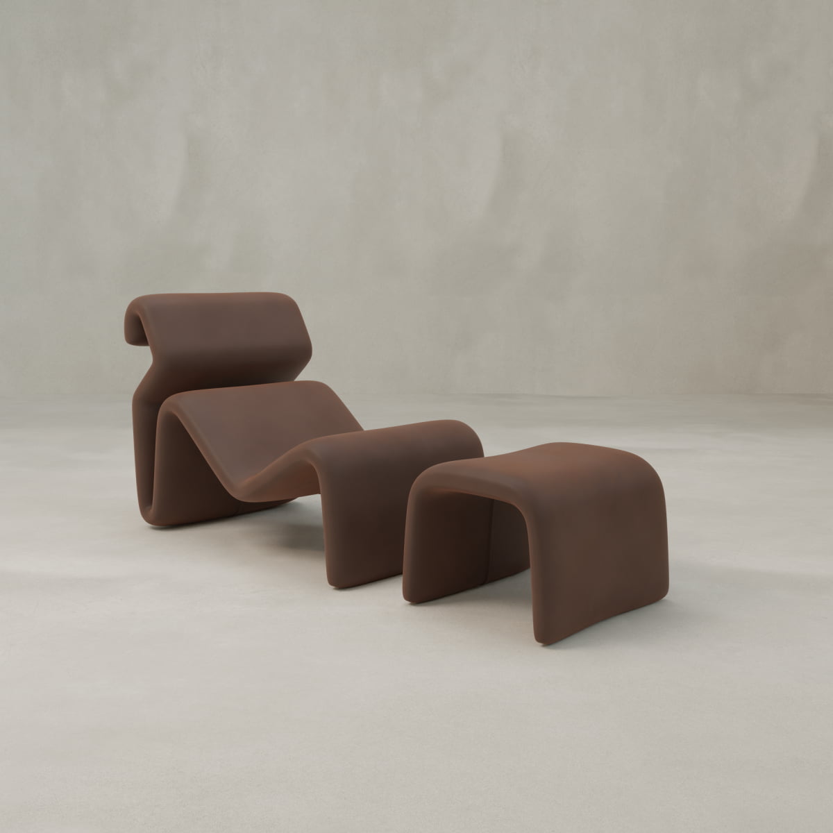 Infinity Chaise Lounge And Ottoman - VELVET / FOX