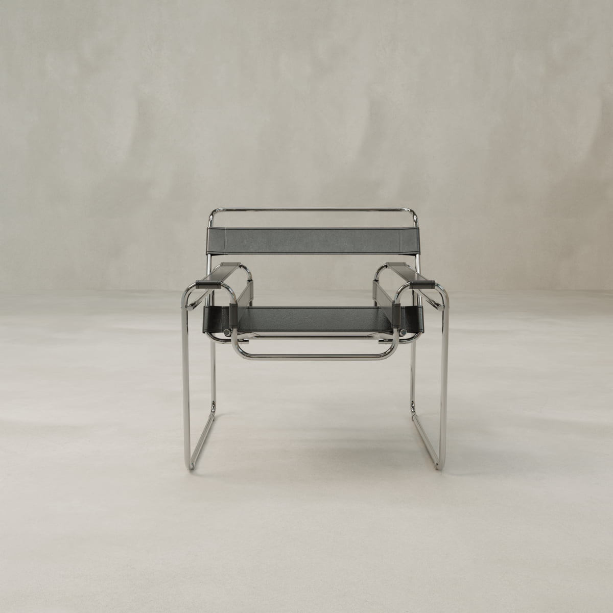 Lardin Chair - CHROME FINISH / Black Leather