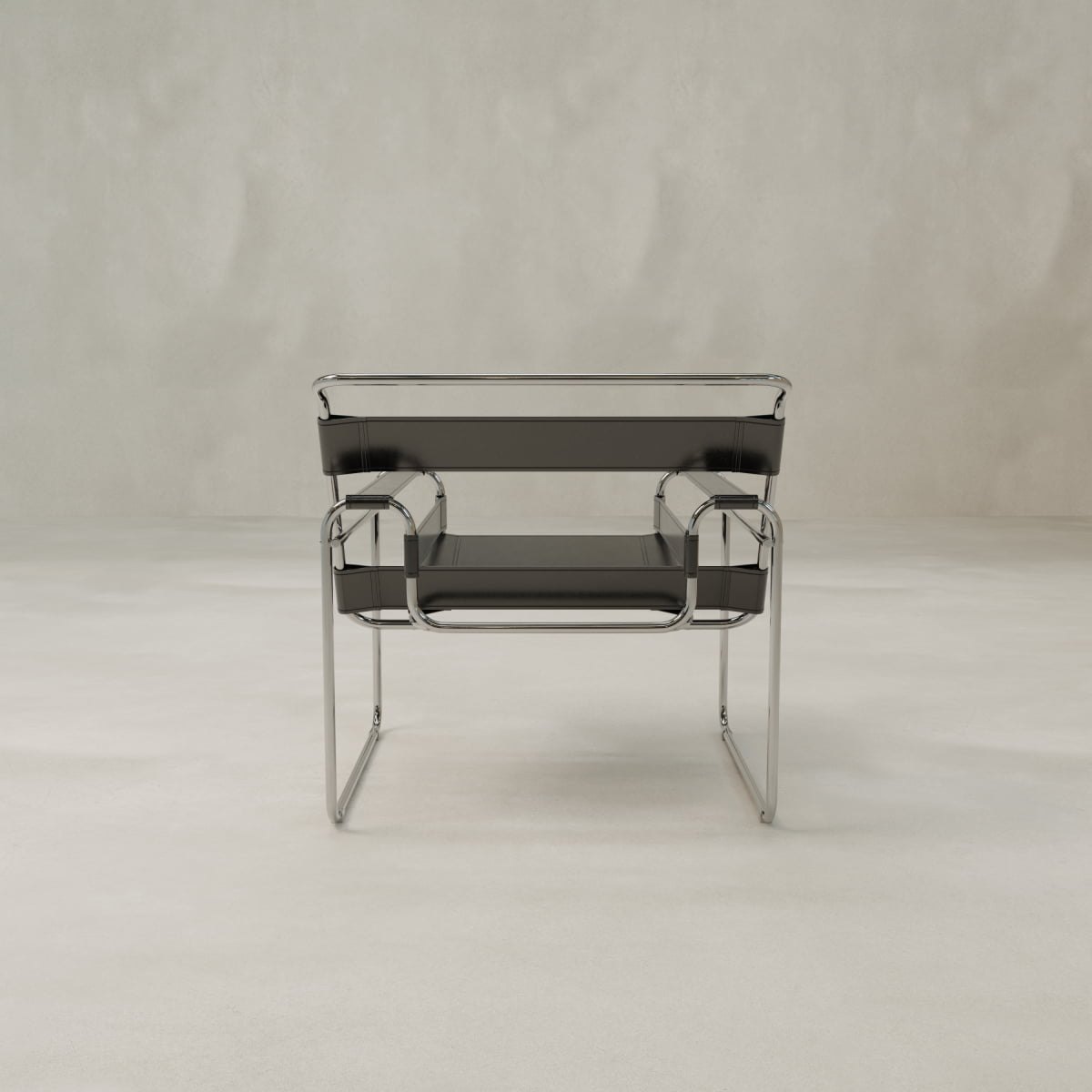 Lardin Chair - CHROME FINISH / Black Leather