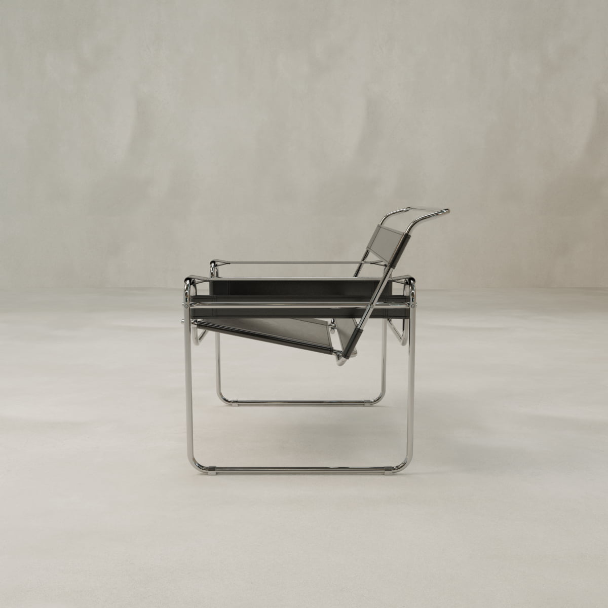 Lardin Chair - CHROME FINISH / Black Leather
