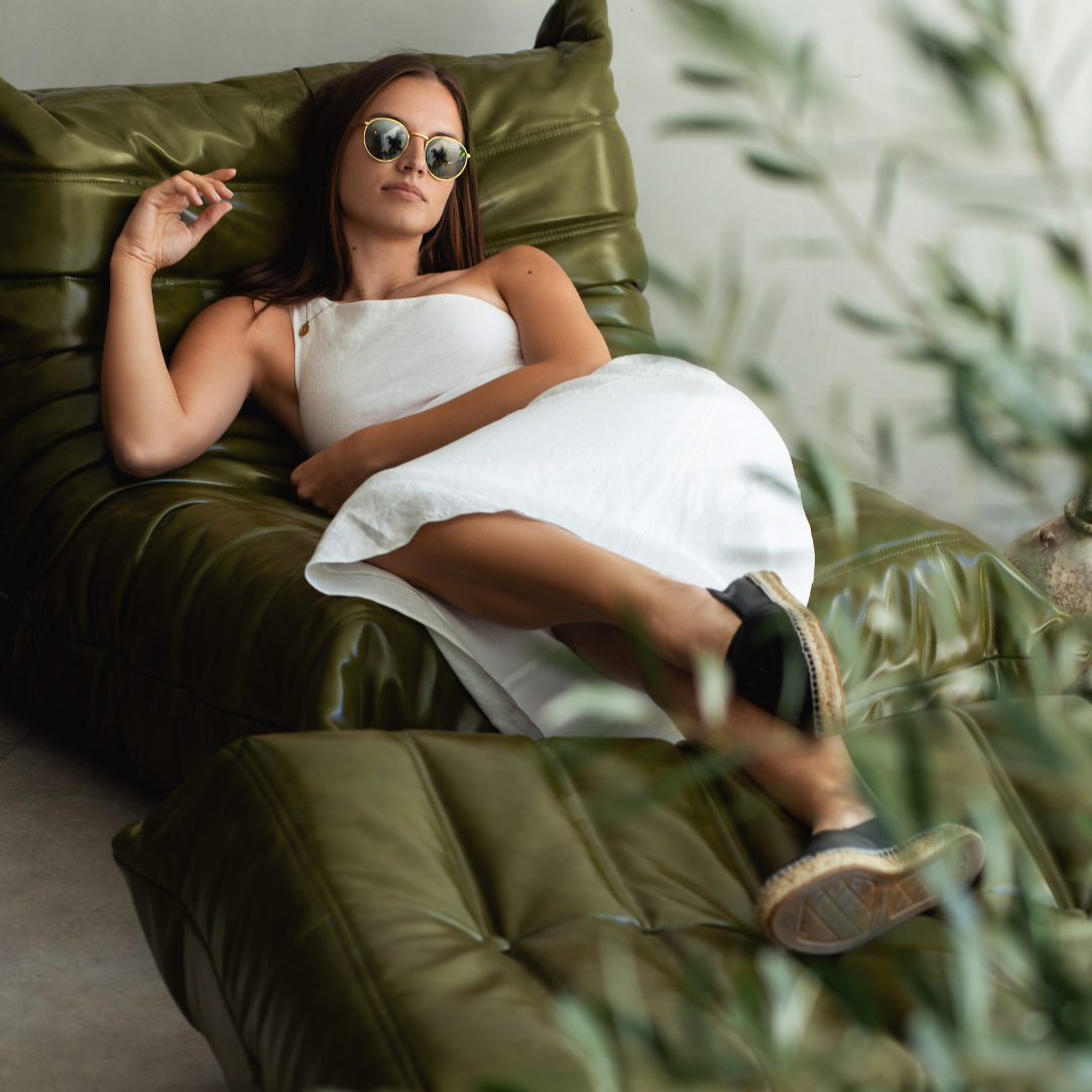 Rolo Lounge Sofa Chair with Ottoman