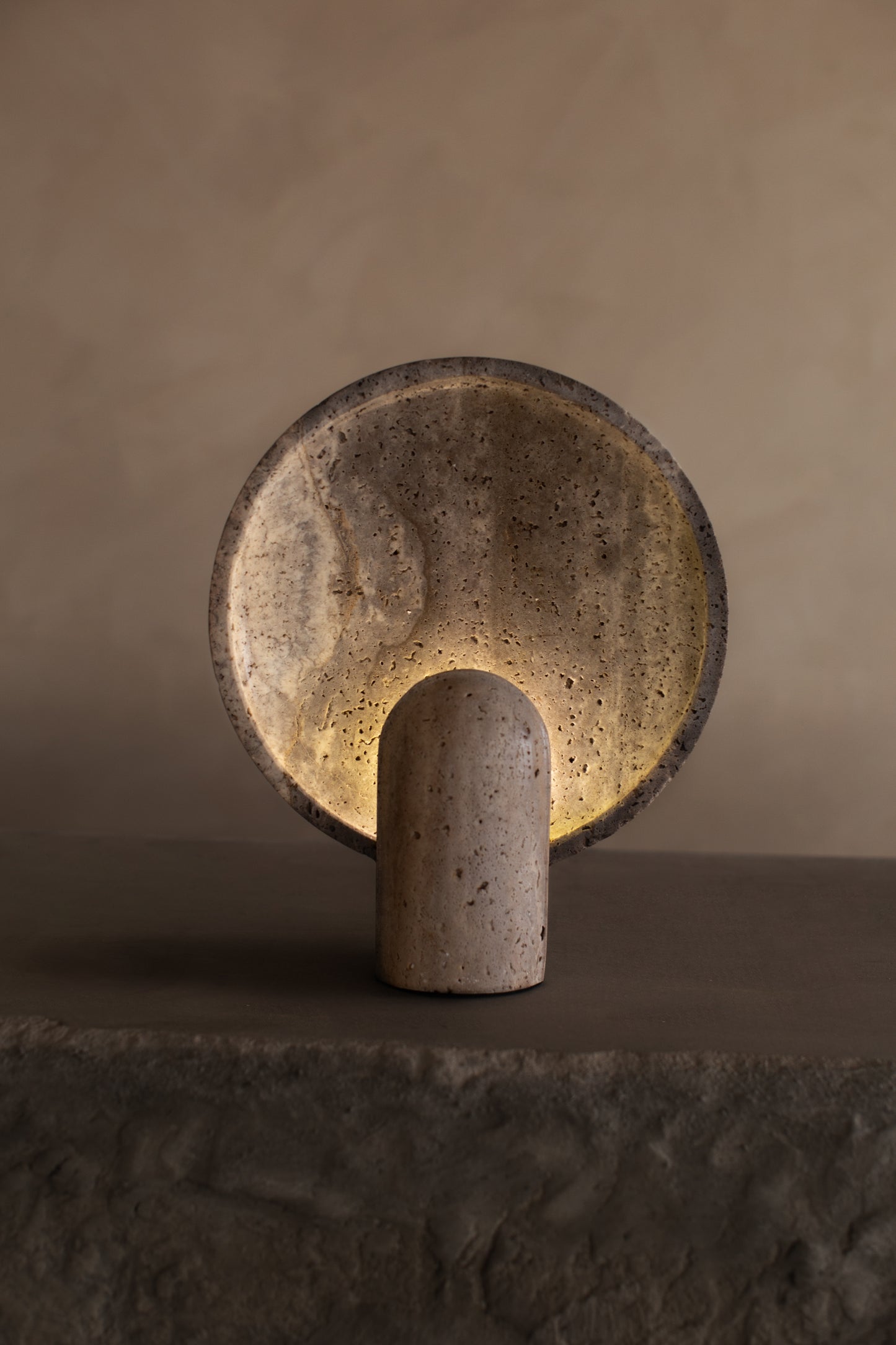 Stella Lamp In Travertine