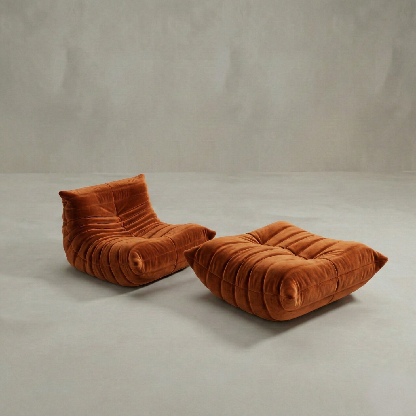 Rolo Lounge Sofa Chair with Ottoman