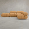 The Belmont Sofa Combination C features marshmallow-like curves and tufted cushions with rounded edges, shown in tan upholstery against a plain gray background.
