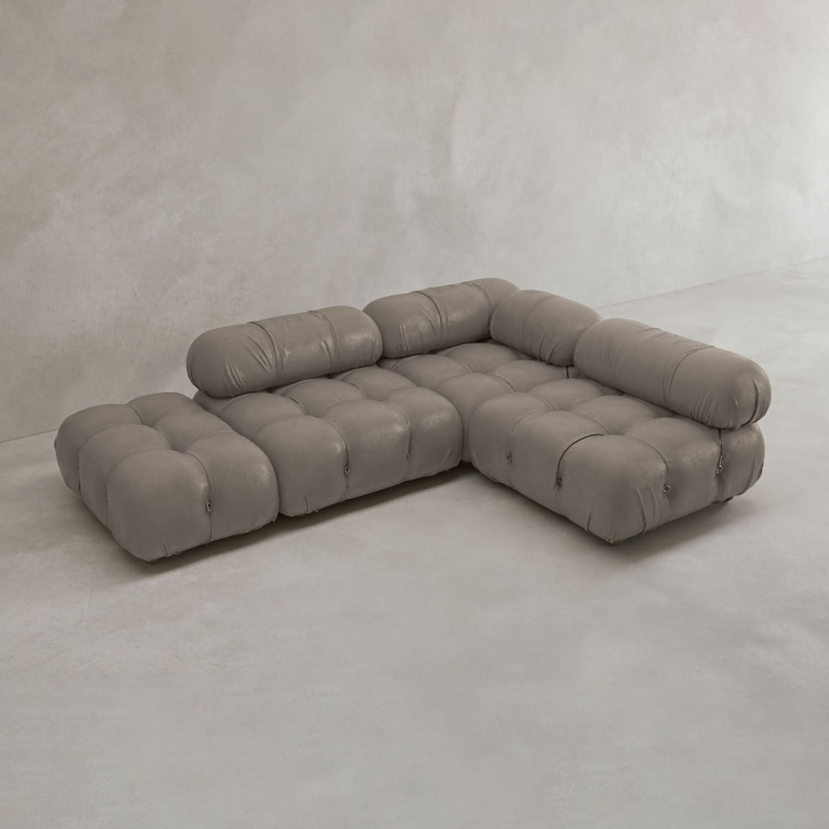 The Belmont Sofa Combination B, a grey modular sofa, offers versatile seating and contemporary style for any room.