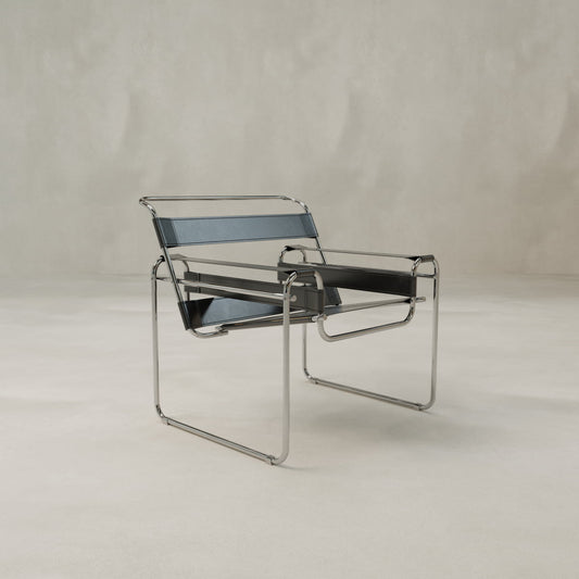 Lardin Chair - CHROME FINISH / Black Leather