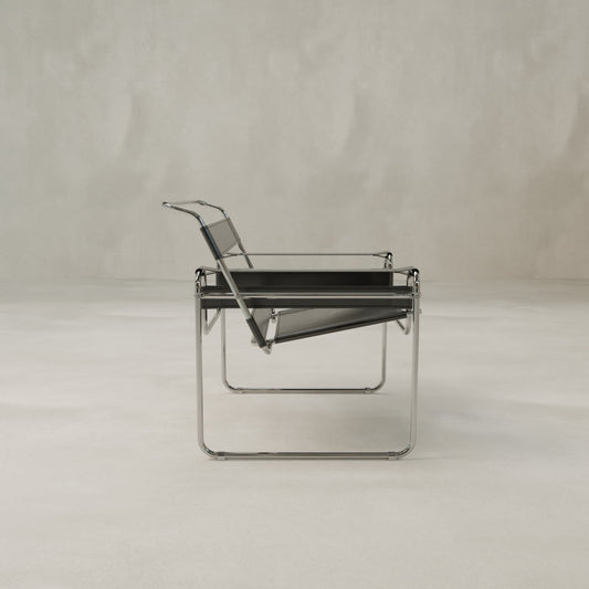Lardin Chair - CHROME FINISH / Black Leather