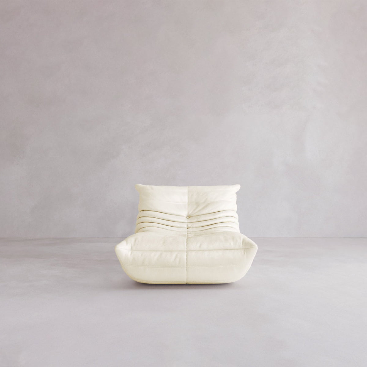 Rolo Lounge Chair - ITALIAN LEATHER / EGGSHELL